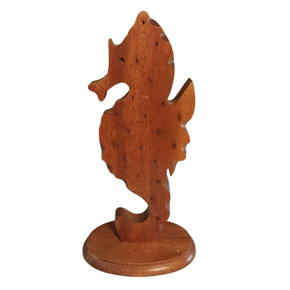 Seahorse Wood Appetizer Toothpick Food Holder Tiki Beach Party Display - Picture 2 of 4